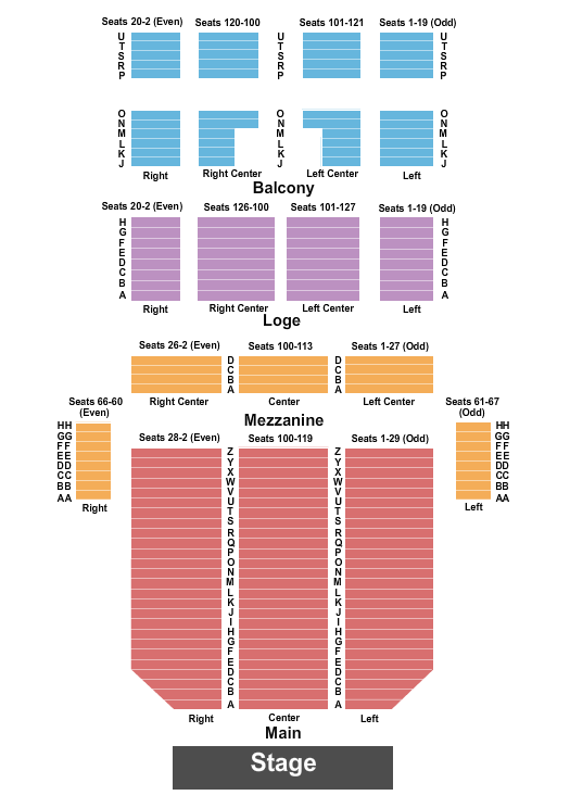 Fisher Theatre & Juliet Seating Chart